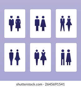 Corporate Male and Female Avatar Icon – Professional Flat Design for Business and Apps