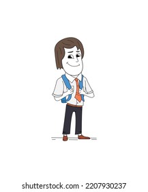 Corporate man with bag vector isolated on a white background. 