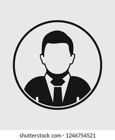 Corporate man Icon with circle shape. Flat style vector EPS.