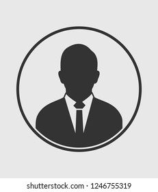 Corporate man Icon with circle shape. Flat style vector EPS.