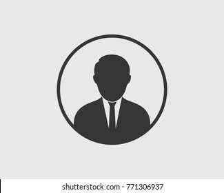 Corporate Man Icon With Circle Shape.