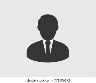 Corporate Man Icon on gray background. 