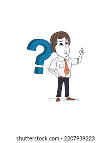 Corporate Man Showing Confused Gesture. Business Man Vector Isolated On A White Background. 