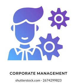 Icono de glifo de degradado de administración Corporativa