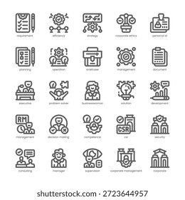 Corporate Management Icon pack for your website, mobile, presentation, and logo design. Corporate Management Icon outline design. Vector graphics illustration and editable stroke.