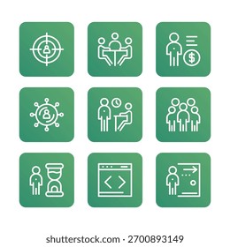 Corporate management icon set collection. Vector icon illustration