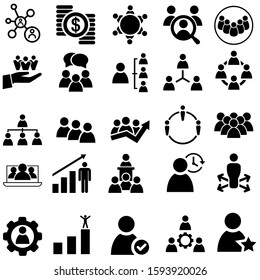 Corporate management icon vector set. business people illustration sign collection. partnership symbol. professional logo.
