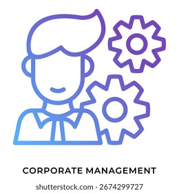 Ícone de Linha de Gerenciamento Corporativo Simples