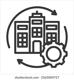 Corporate Management Outline Icon Vector Illustration
