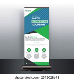 Corporate marketing agency business roll up banner template design, standee banner template, Minimal x Banner, Pull up banner, Modern marketing agency roll up print template