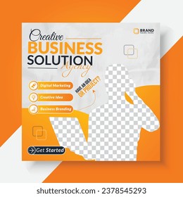 Corporate marketing agency social media post design template and web banner ads. business promotional webinar design template.
