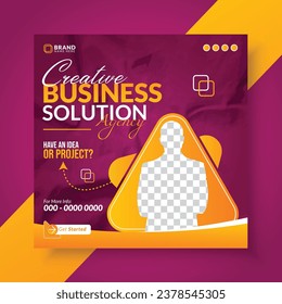 Corporate marketing agency social media post design template and web banner ads. business promotional webinar design template.
