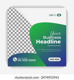 Corporate marketing flyer style social media post design creative colorful design and unique layout template, square add banner
