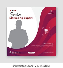 Corporate marketing modern creative social media post design template