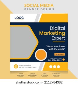 Corporate Marketing Social Media Post and Web Banner Template