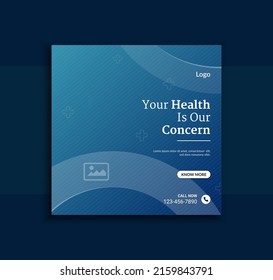Corporate medical social media post template design