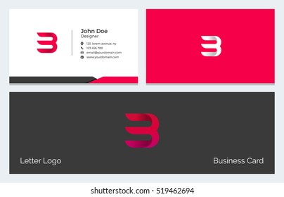 Corporate Minimal Business Visiting Card with Alphabet letter B