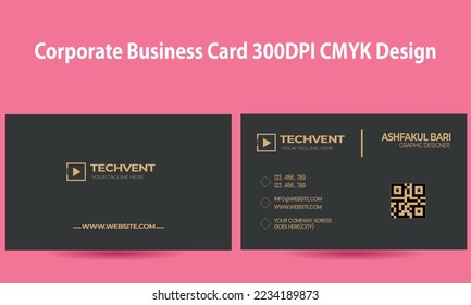 Corporate and Minimal Business-Card-300DPI-CMYK-A4 Design
