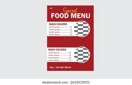 corporate minimal food menu design 