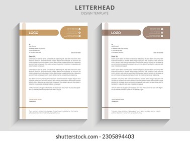 corporate minimal letterhead design template with golden and deep golden color. creative simple letter head design template for your project. letterhead, letter head, unique letterhead design.