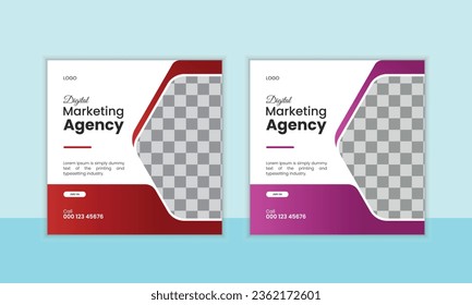 Corporate, minimal, simple social media post design template.