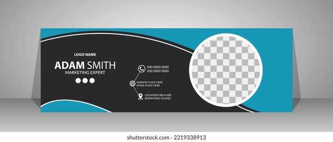 Corporate and minimalist email signature or email footer template design for all business with unique vector design template.