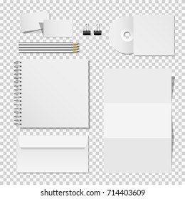 Corporate mockup set of printing materials template for business identity. Vector elements office supply design for branding identity