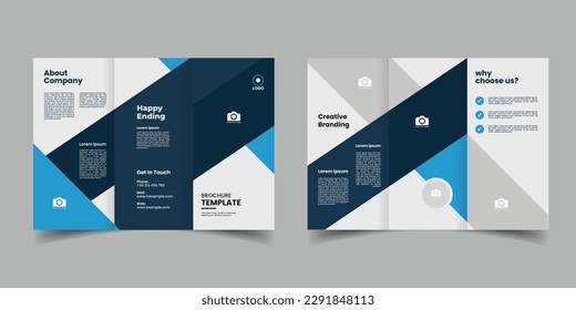 corporate modern a4 trifold brochure design template. Brochure design, brochure template, profile, leaflet, company, presentation, flyer, style, annual report vector illustration. 