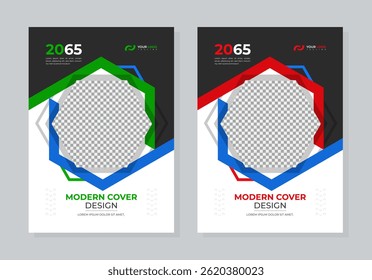 Corporate Modern Annual Report Book Cover Template Set