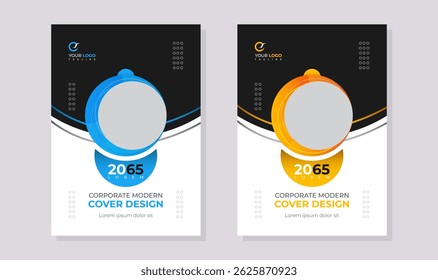 Corporate Modern Annual Report Book Cover Template Set