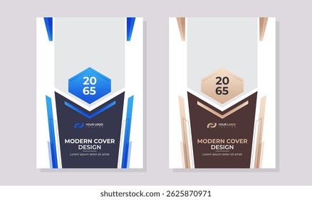 Corporate Modern Annual Report Book Cover Template Set