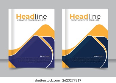 Corporate and modern annual report cover and book cover design, with colorful shapes, corporate design, 8.5 inch width 11 inch height size book cover template, cover design
