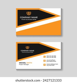 Corporate modern black and yellow business card design elegant visiting card template