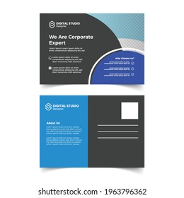Corporate Modern Brochure and Double sided post card template ,Size A4 vector template