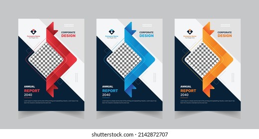 Corporate modern business annual report book cover design template