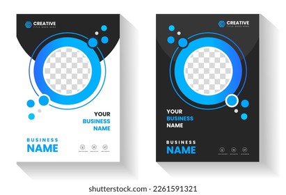 corporate modern Business Book Cover Design Template in A4 and blue color 