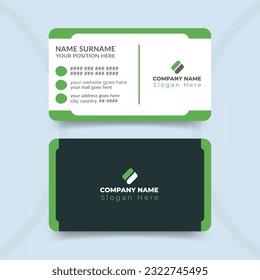Corporate modern business card design template with double sided