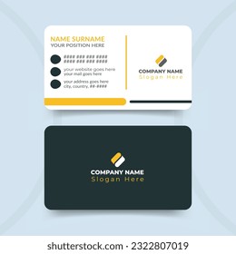 Corporate modern business card design template with double sided