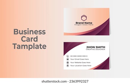 Corporate Modern Business Card Design, Double-Sided Creative Business Card Template, Vector Illustration Creative Name Card , Simple and Clean Design.
