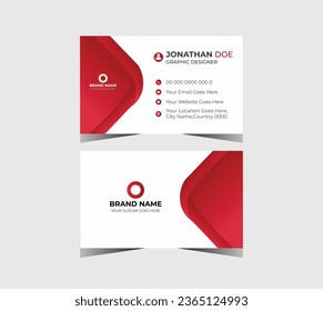Corporate Modern Business Card Design Template Creative and Clean Business Card Name Card Visiting Card Simple Flat Vector Design.