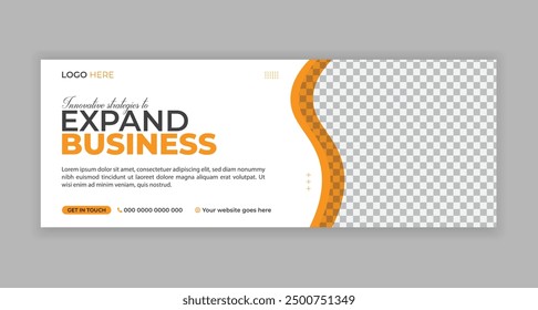 Corporate modern business Facebook cover template for agency.