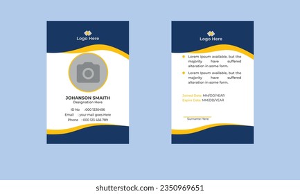 corporate modern business id card design template. Company employee id card template.