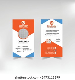 Corporate modern business id card design template. Company  id card template. Modern and clean business id card template. professional id card design template. 