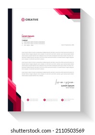 corporate modern business letterhead design template with red color. creative modern letter head design template for your project. letterhead, letter head, simple business letterhead design.