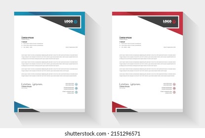 corporate modern business letterhead design template with red and blue colors. creative modern letterhead design template for your project. letter head, letterhead, business letterhead design.