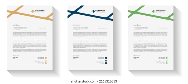 Corporate Modern Business Letterhead Design Template With Yellow, Blue And Green Color. Modern Letterhead Design Template For Your Project. Letter Head, Letterhead, Business Letterhead Design.