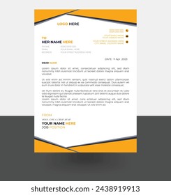 corporate modern business letterhead design template with yellow and black color. creative modern letterhead design template for your project