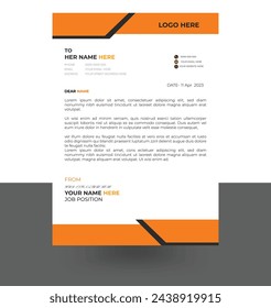 corporate modern business letterhead design template with yellow and black color. creative modern letterhead design template for your project