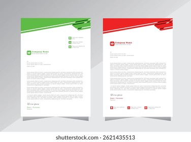 corporate modern business letterhead design template with green and red colors. creative modern letterhead design template for your project. letter head, letterhead, business letterhead design.