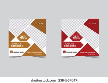 Corporate modern business social media post design template 